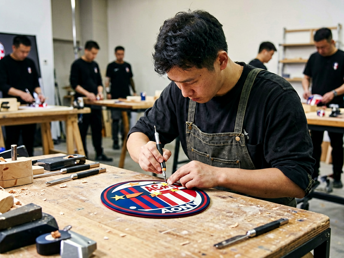 米兰品牌幕后制作场景，展现工匠精心打磨产品的过程